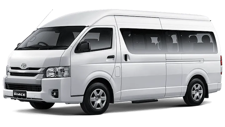 Sewa Hiace Commuter Halfday 12 Jam 15 seat Metallic