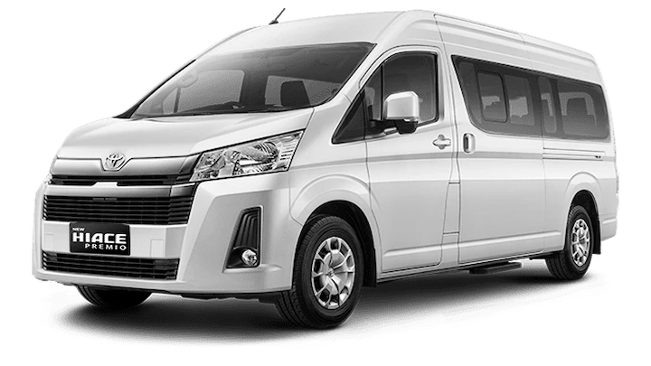Sewa Hiace Premio Standar Halfday 6 Jam White