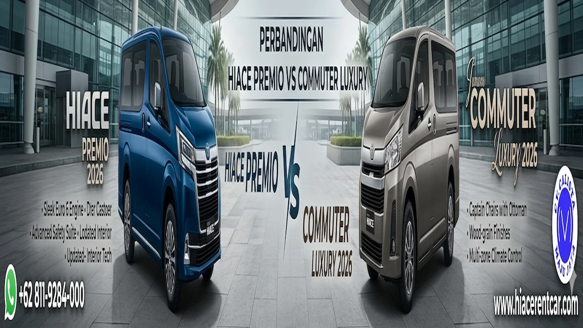 Sewa Hiace Premio vs Commuter Terbaik| Panduan Lengkap 2026 Sewa Hiace Premio vs Commuter Terbaik Calista Maju Jaya